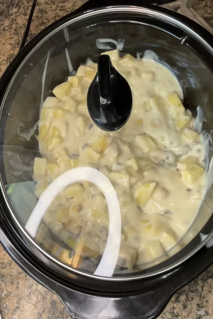 Slow Cooker Cheesy Ground Beef and Potatoes