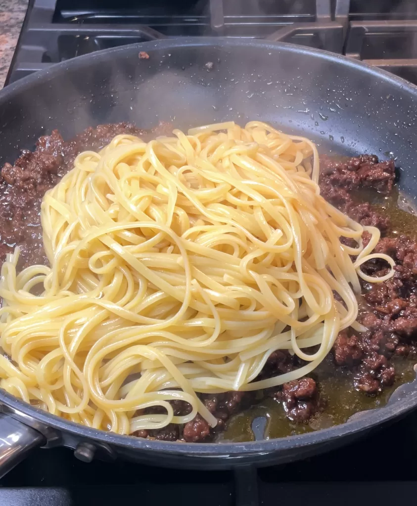 Mongolian Ground Beef and Noodles