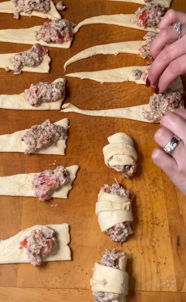 Rotel Sausage and Cream Cheese Crescent Rolls