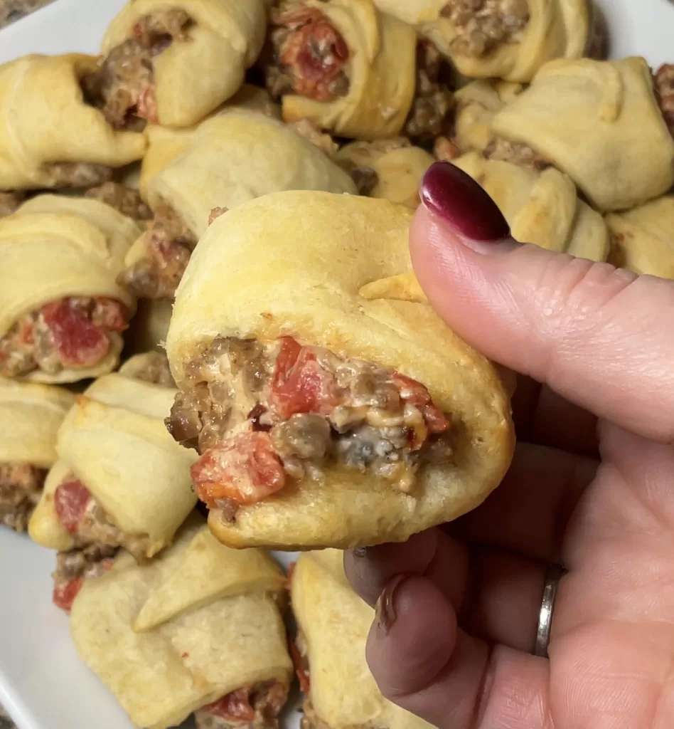 Rotel Sausage and Cream Cheese Crescent Rolls