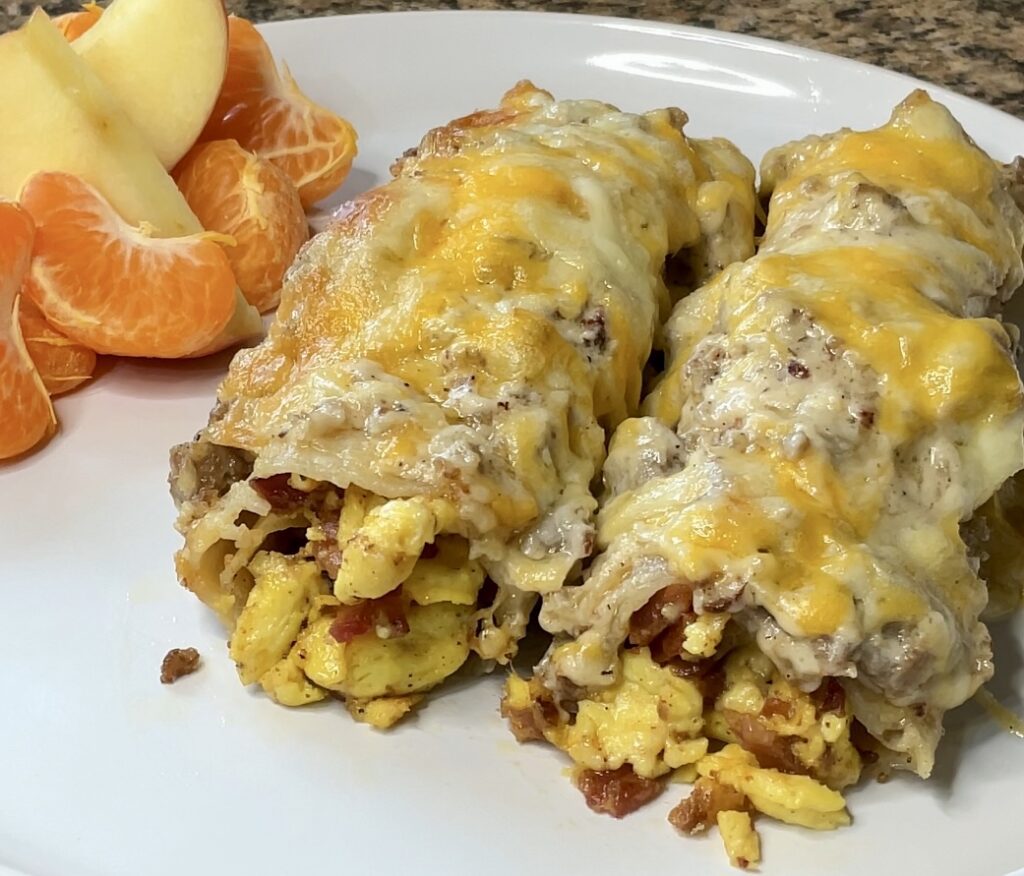 Loaded Smothered Breakfast Burritos