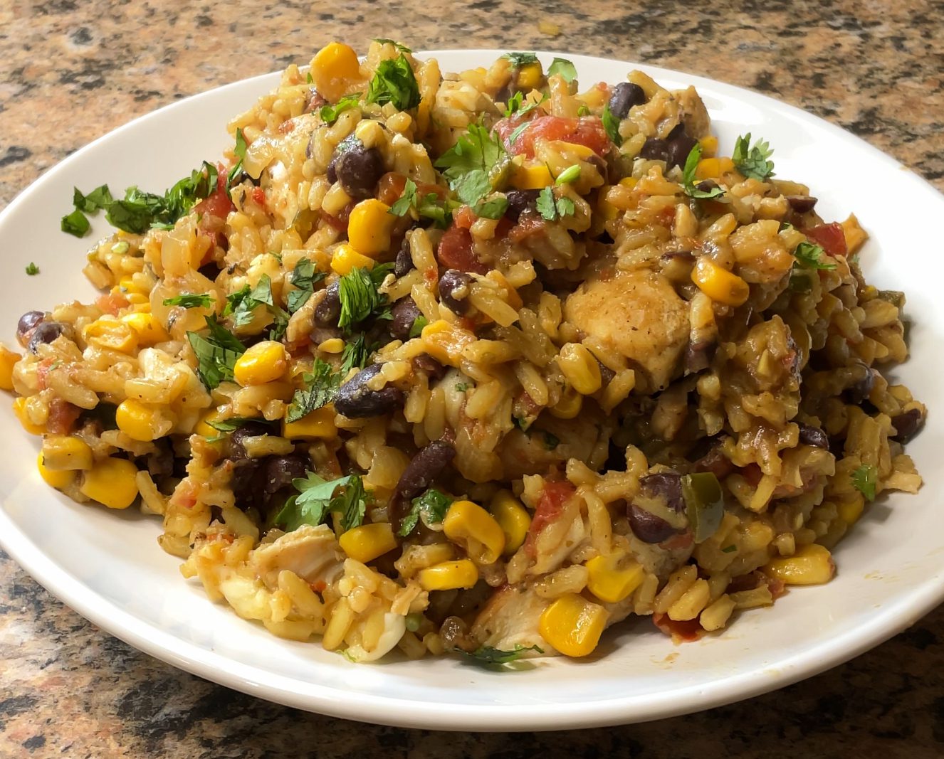 One Pan Fiesta Chicken And Rice What S Mom Cookin