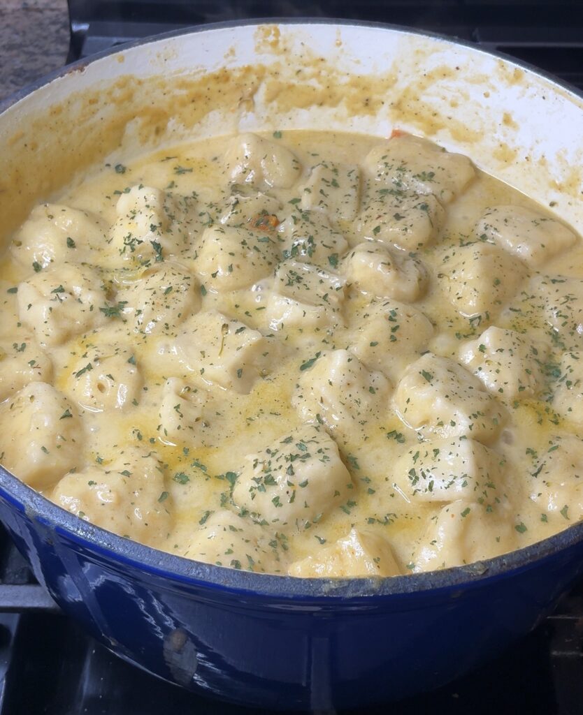 Broccoli Cheddar Chicken and Dumplings