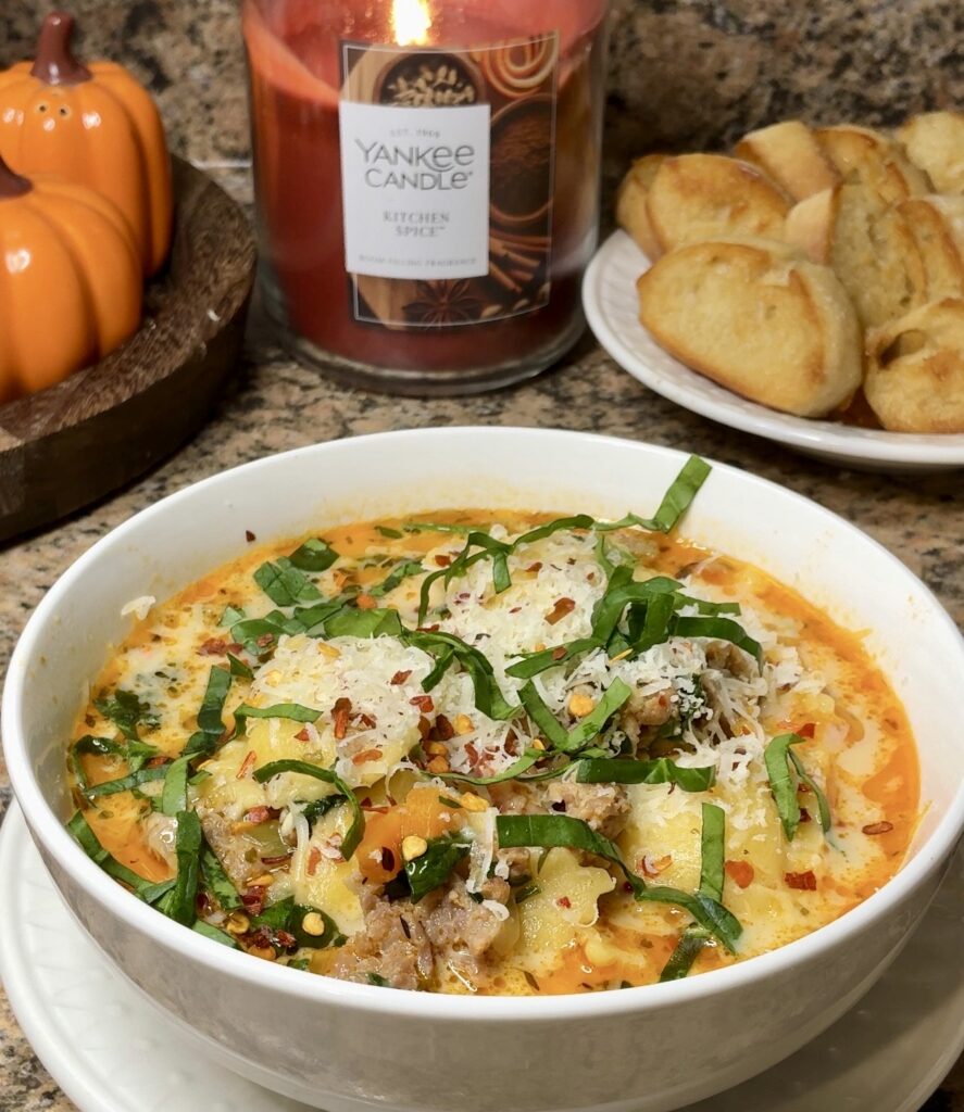 Tuscan Ravioli Soup with Italian Sausage