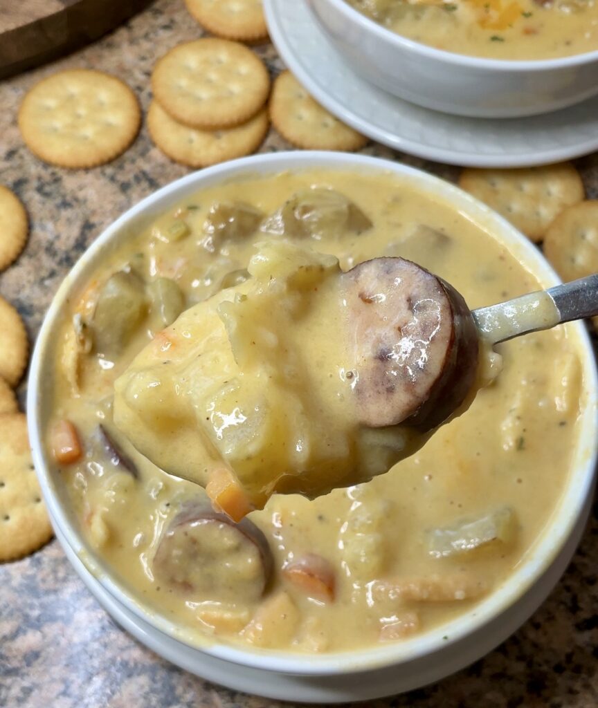 Cheesy Smoked Sausage Potato Soup