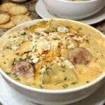 Crockpot Cheesy Smoked Sausage & Potato Soup