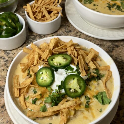 White Chicken Chili in the Crockpot