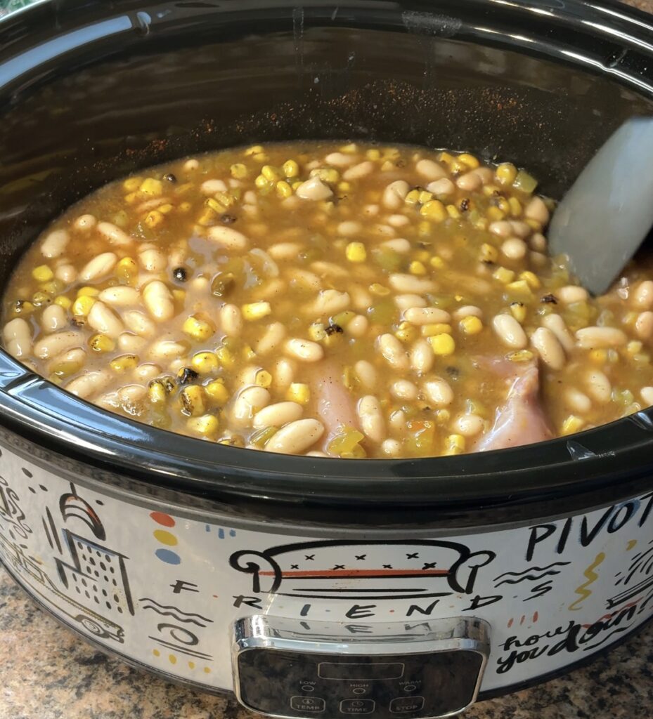 White Chicken Chili in the Crockpot