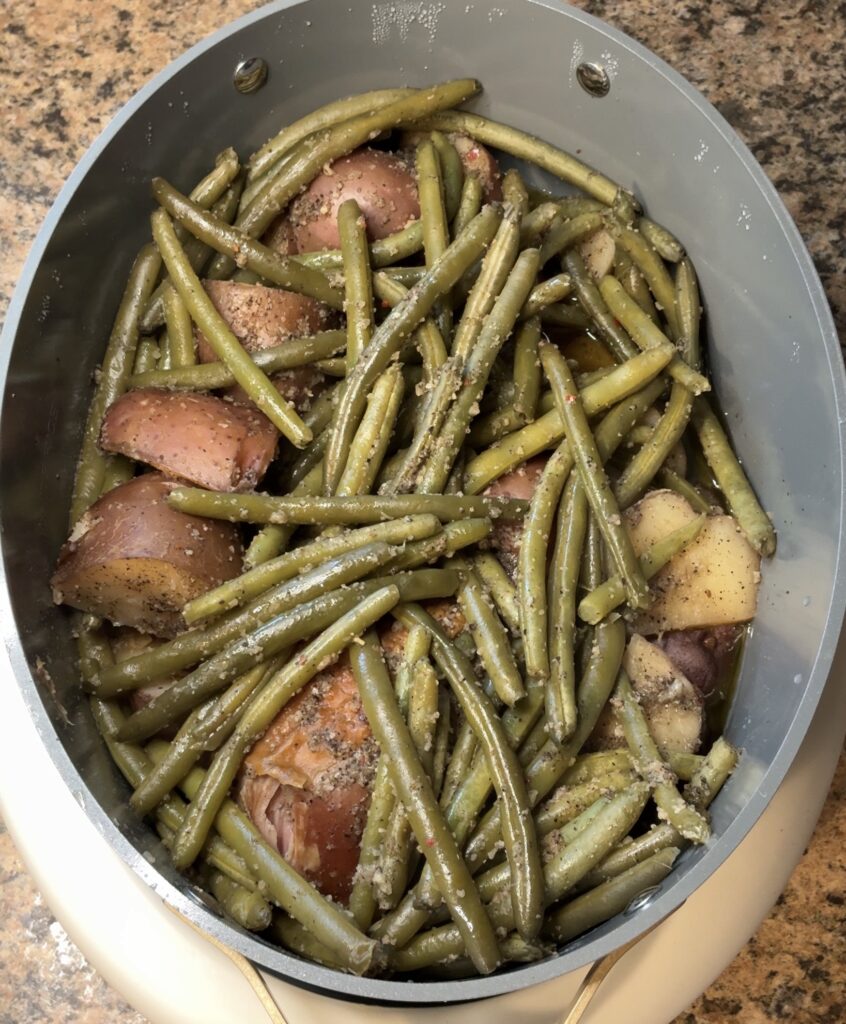 Crockpot Smoked Turkey, Potatoes, and Green Beans