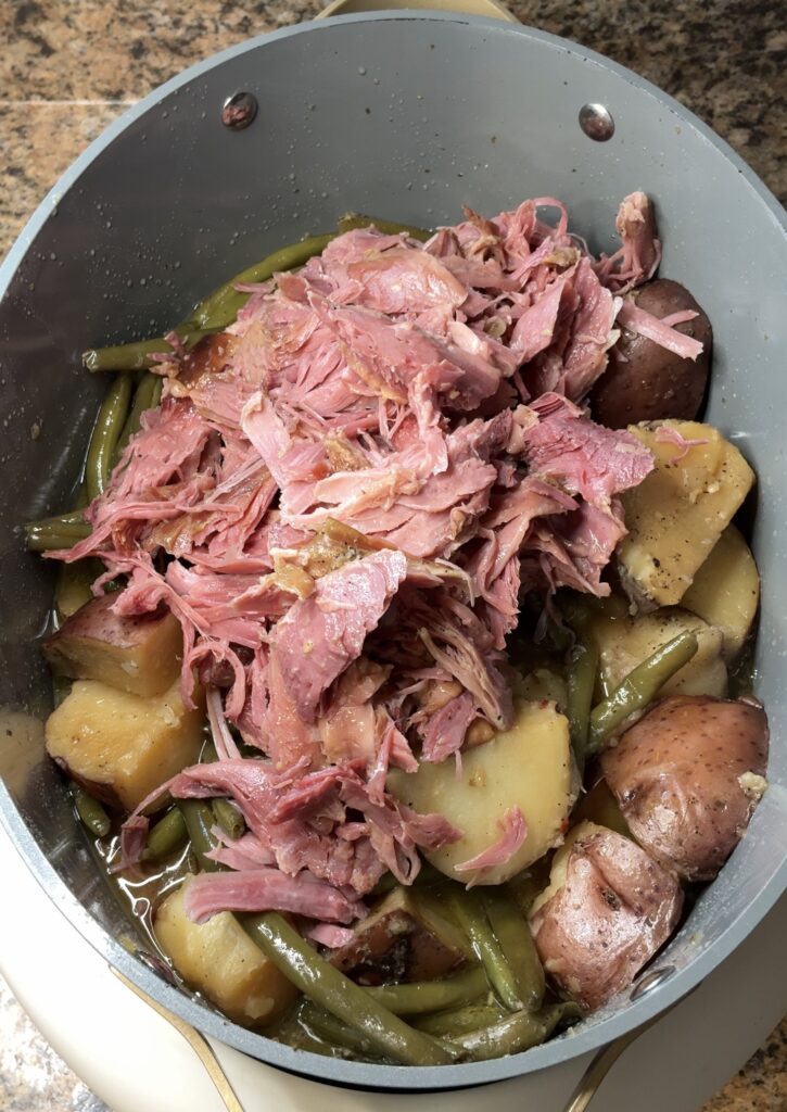 Crockpot Smoked Turkey, Potatoes, and Green Beans