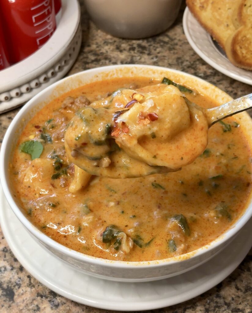 Spicy Italian Sausage Tortellini Soup