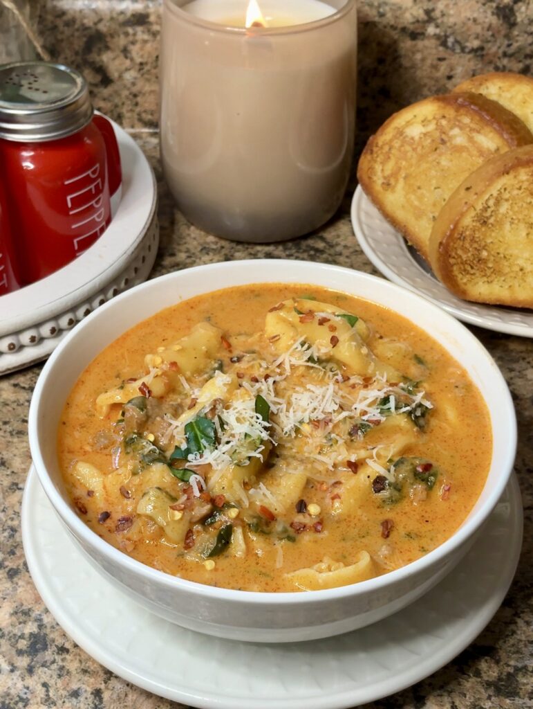 Spicy Italian Sausage Tortellini Soup