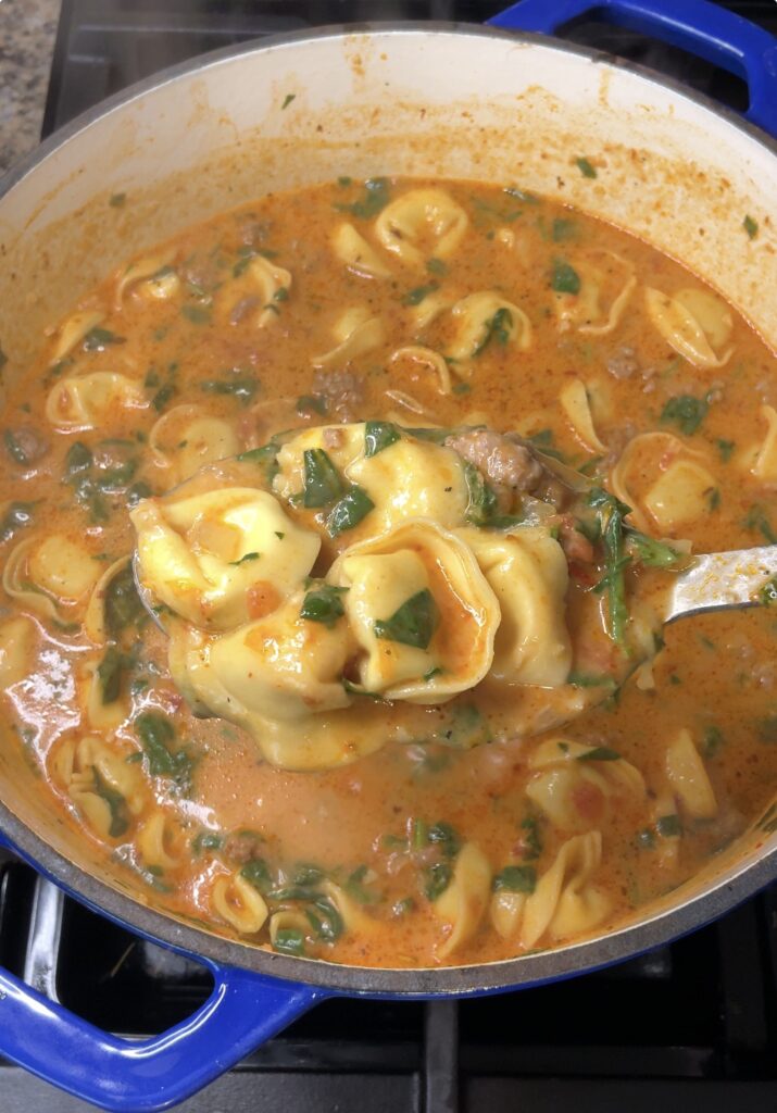 Spicy Italian Sausage Tortellini Soup