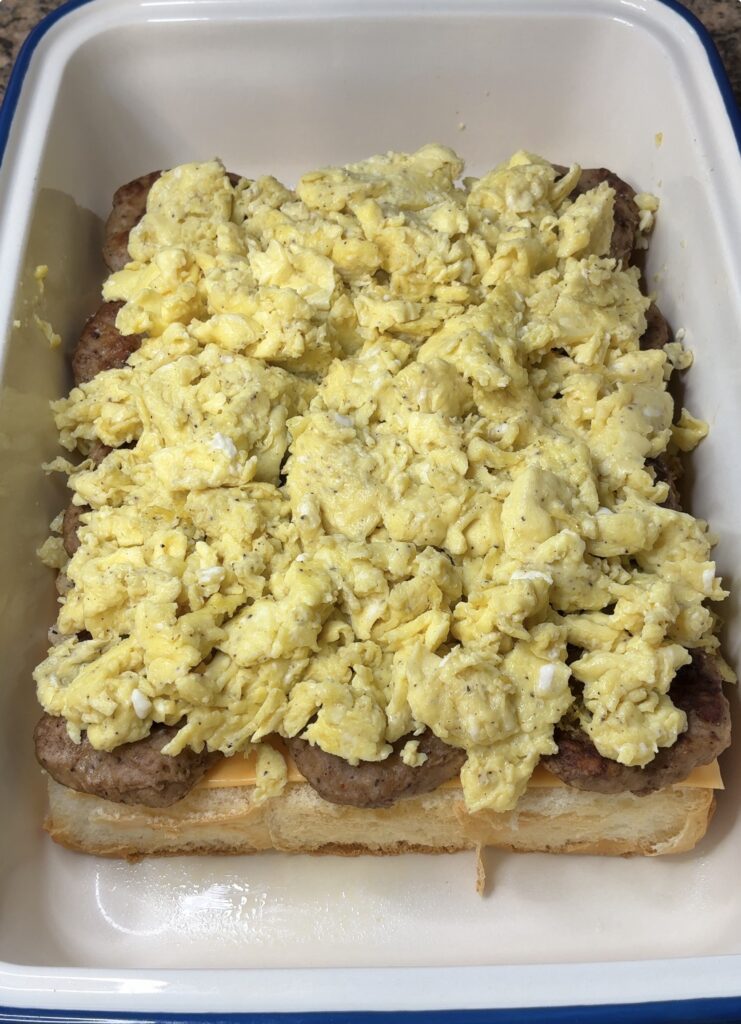 Loaded Breakfast Sliders (with Sausage, Bacon, Eggs & Cheese)