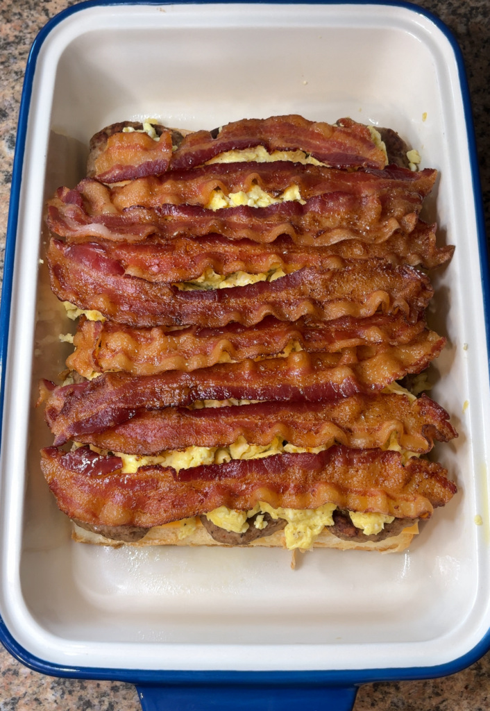 Loaded Breakfast Sliders (with Sausage, Bacon, Eggs & Cheese)