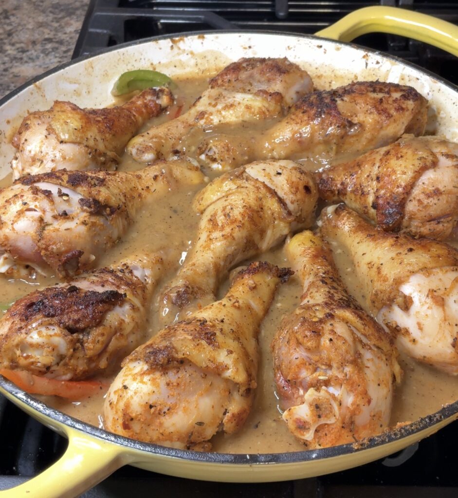 Smothered Baked Chicken Legs