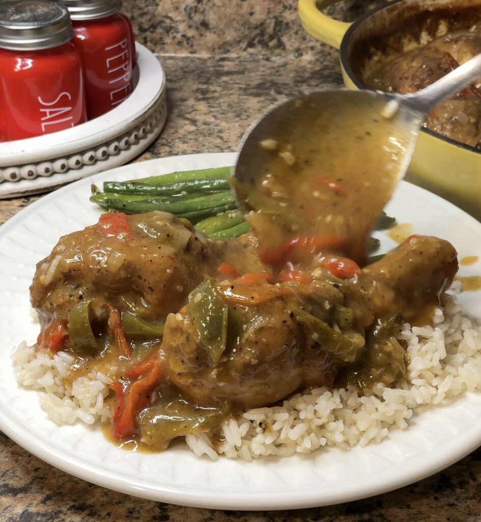 Smothered Baked Chicken Legs