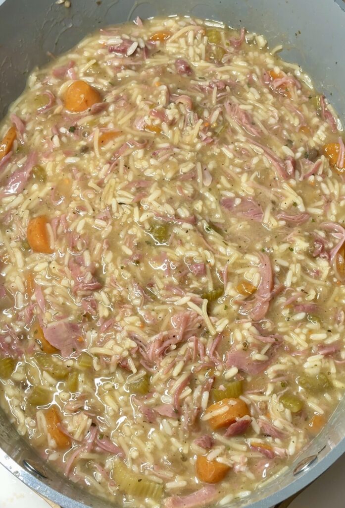 Creamy Smoked Turkey and Rice Soup
