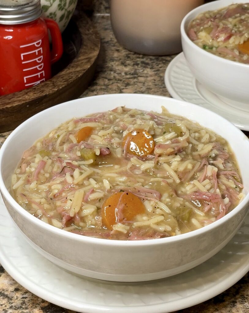 Creamy Smoked Turkey and Rice Soup