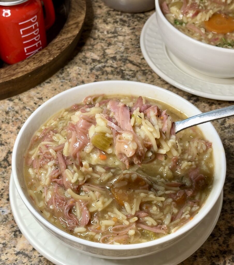 Creamy Smoked Turkey and Rice Soup