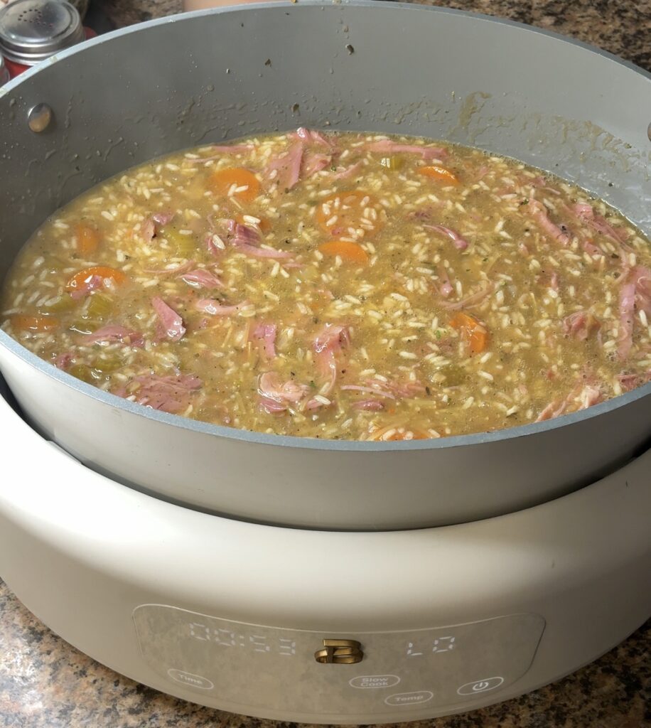 Creamy Smoked Turkey and Rice Soup