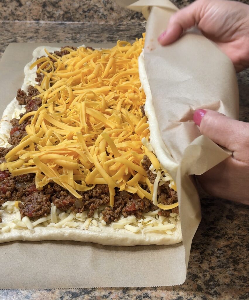Cheesy Taco Stromboli