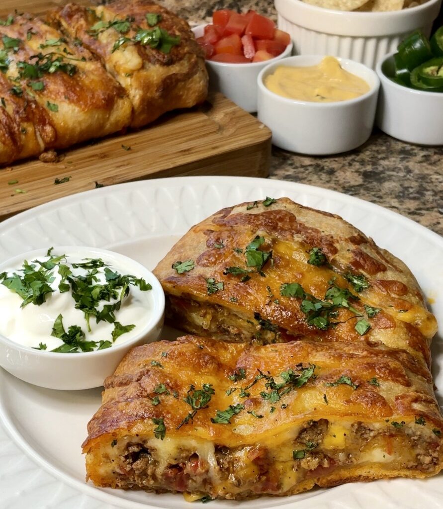 Cheesy Taco Stromboli