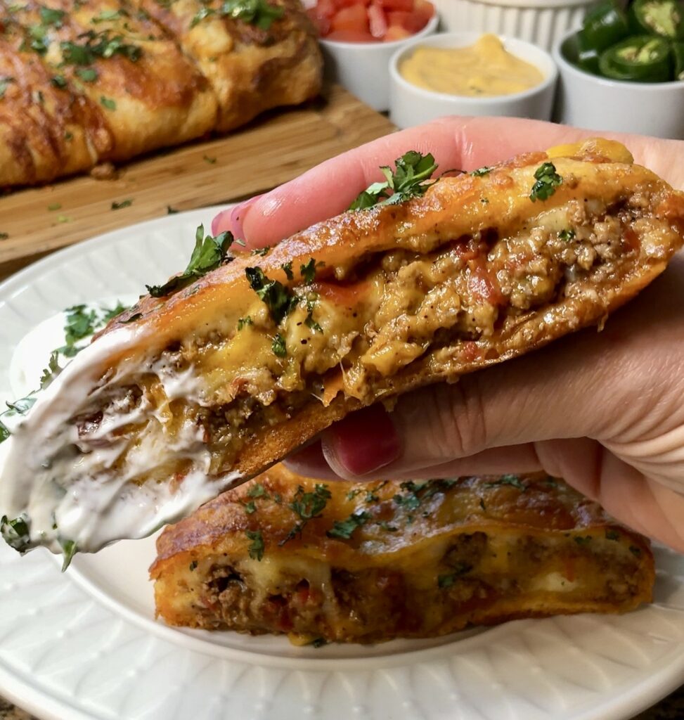 Cheesy Taco Stromboli