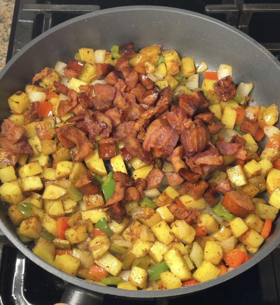 Bacon Sausage and Potato Breakfast Skillet