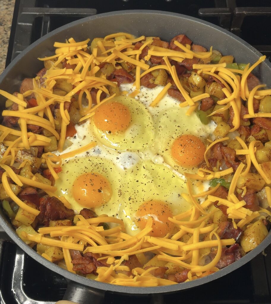 Bacon Sausage and Potato Breakfast Skillet