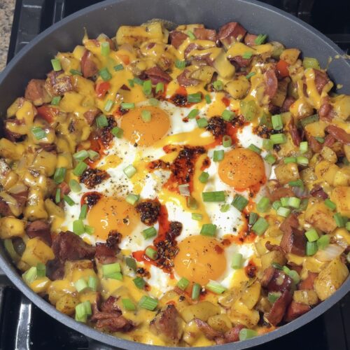 Bacon Sausage and Potato Breakfast Skillet
