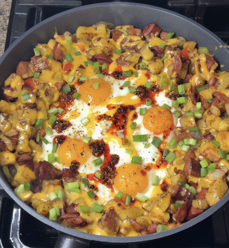 Bacon Sausage and Potato Breakfast Skillet