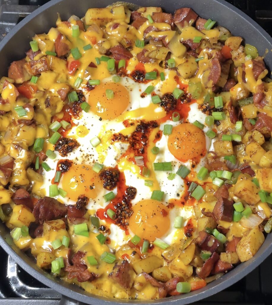 Bacon Sausage and Potato Breakfast Skillet
