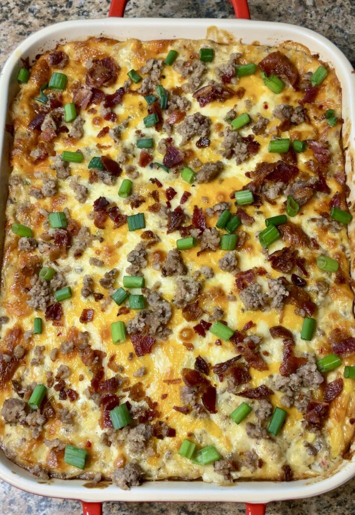 Loaded Hash Brown and Sausage Gravy Casserole