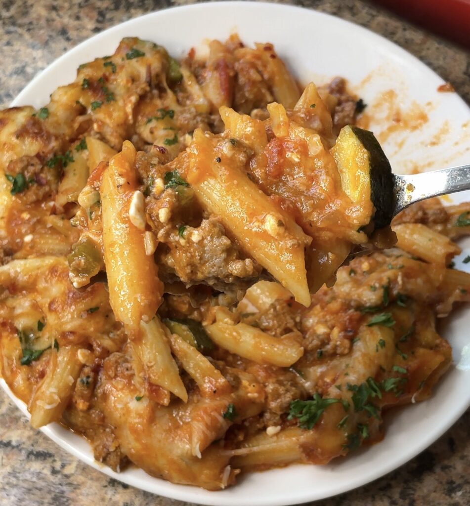 Baked Penne with Ground Beef