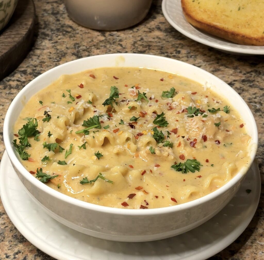 Creamy Cajun Chicken Lasagna Soup