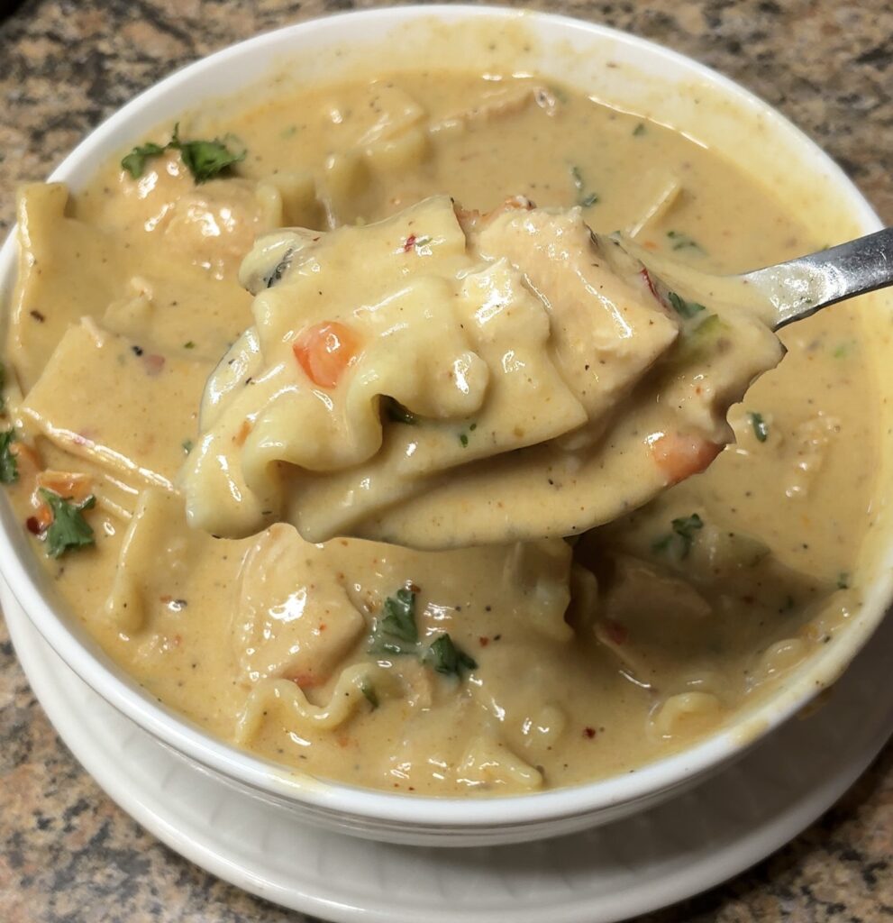 Creamy Cajun Chicken Lasagna Soup