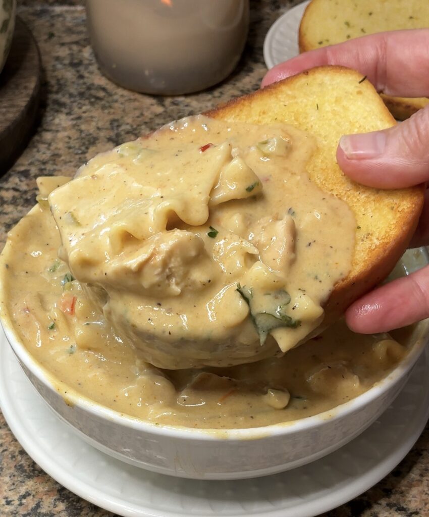 Creamy Cajun Chicken Lasagna Soup