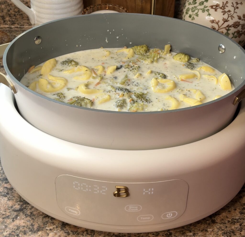 Slow Cooker Broccoli Cheddar Tortellini Soup