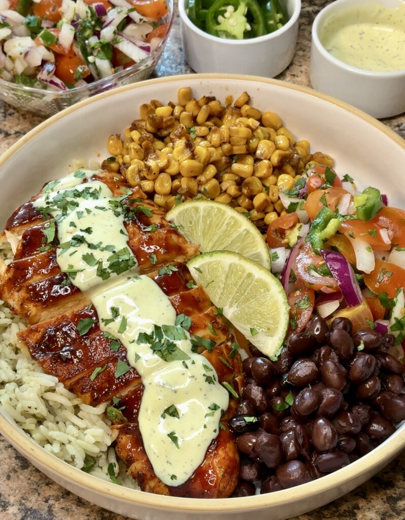 BBQ Chicken Bowls with Cilantro Lime Rice
