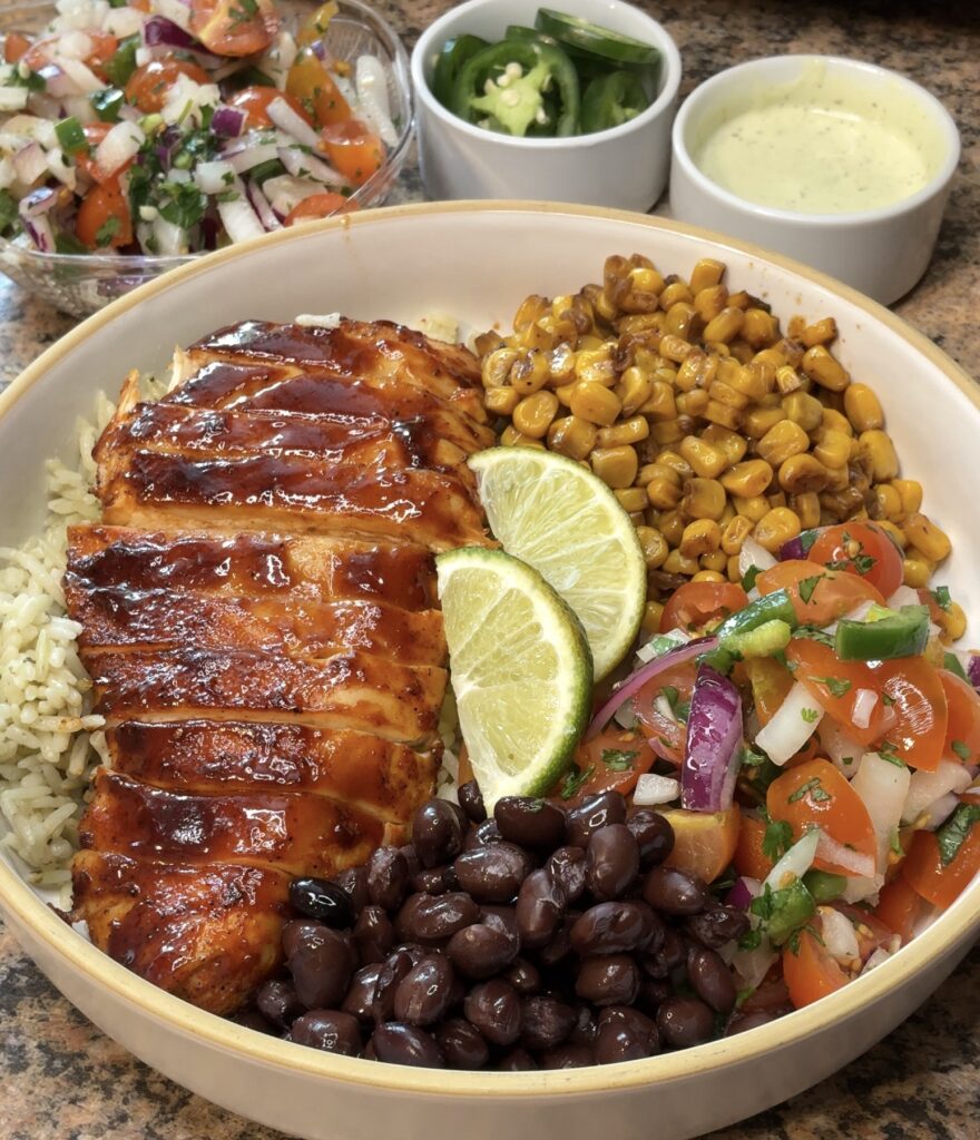 BBQ Chicken Bowls with Cilantro Lime Rice