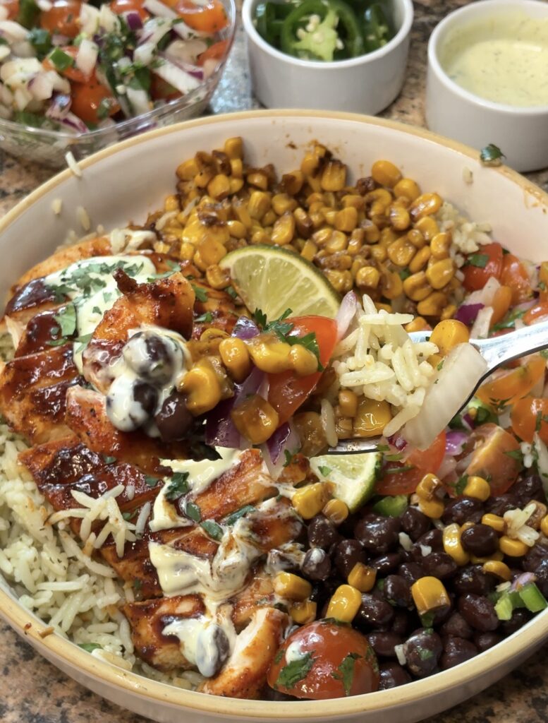 BBQ Chicken Bowls with Cilantro Lime Rice